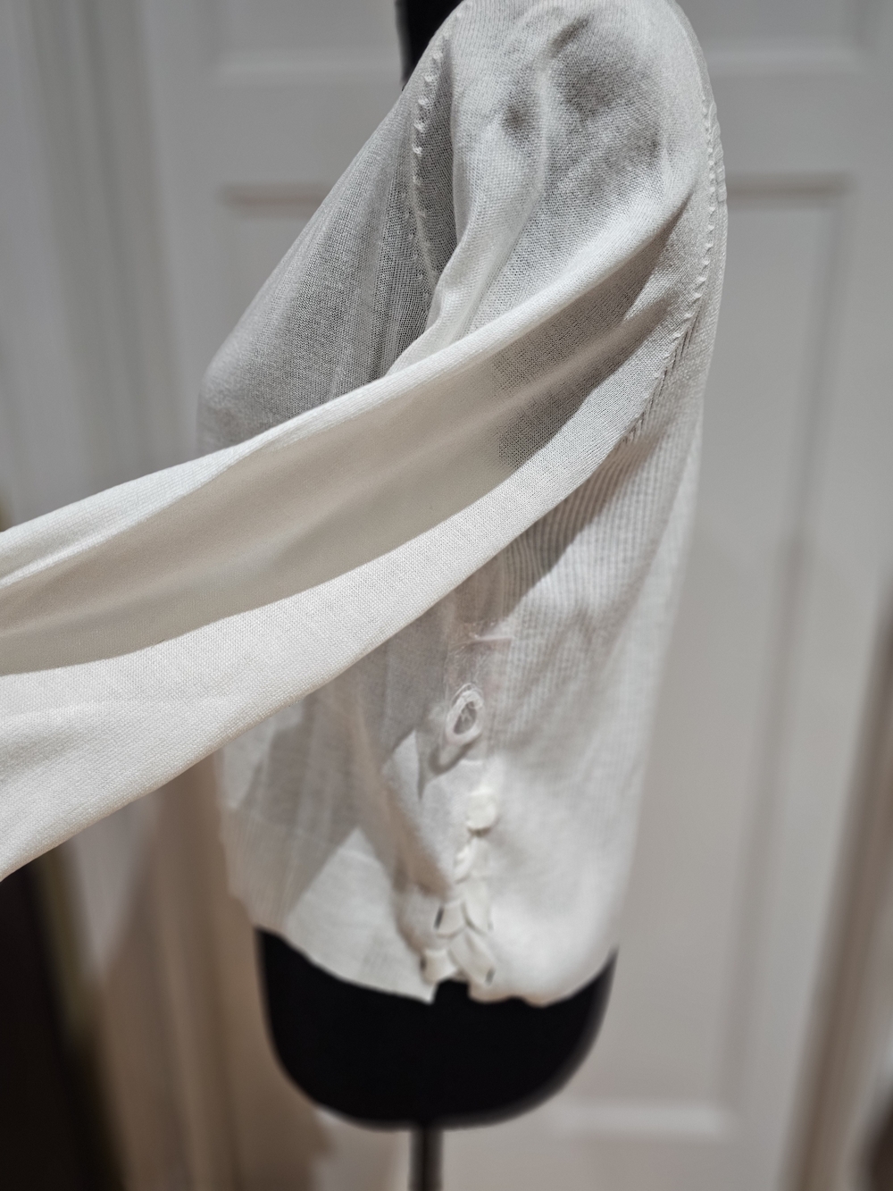 Tribal Cream Cream Knit Cardigan with Criss-cross Sides, NWOT